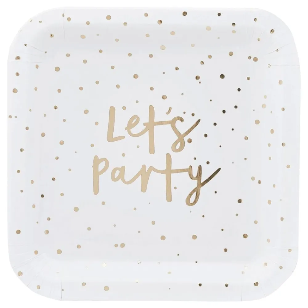 Best CG Global Products Ltd Paptallerkerner Let's Party Guld