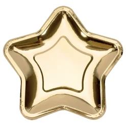 Discount PartyDeco sp. z o.o. Paptallerkner Stjerne Guld Metallic