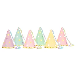 PartyDeco sp. z o.o. Partyhatte Pastel med Stjerner - Festtilbehør