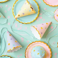 PartyDeco sp. z o.o. Partyhatte Pastel med Stjerner - Festtilbehør
