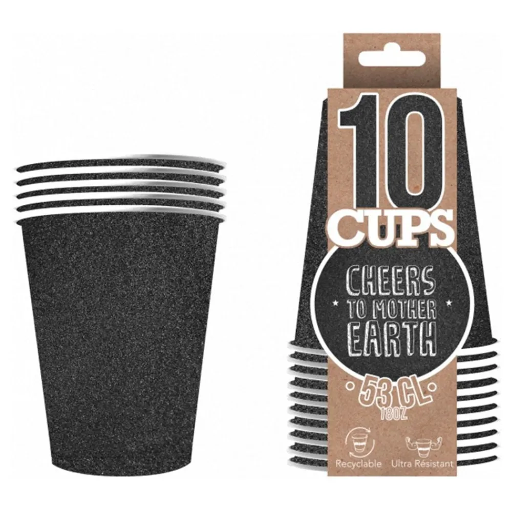 Original Cup SAS Partykrus Glitter Sort - Spil & Leg|Borddækning