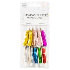 Sale Globos Europe B.V. Partypicks Drinkparaply Flerfarvede Metallic