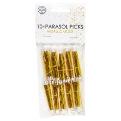 Globos Europe B.V. Partypicks Drinkparaply Guld Metallic - Oppyntning|Drinkstilbehør