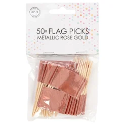 Globos Europe B.V. Partypicks Drinkparaply Rosaguld Metallic - Flag|Oppyntning