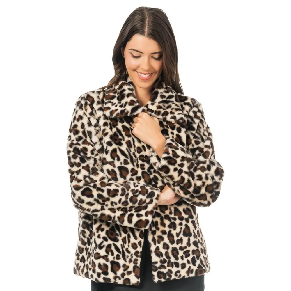 CHAKS Pelsjakke Leopard Dame
