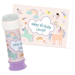 Folat B.V. Personlige Stickers til Sæbebobler Unicorns & Rainbows - Festtilbehør|Hobby & Fritid