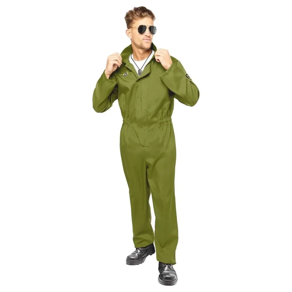 Online Reithmüller Europe GmbH Pilot Grøn Jumpsuit Kostume