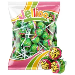 ERT Godis AB Pin Pon Lollipop Gum Sour Green Apple Økonomipakke - Slik