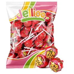 ERT Godis AB Pin Pon Lollipop Gum Sour Strawberry Økonomipakke - Slik