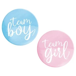 Unique UK Inc t/as Unique Party Pins Team Boy & Team Girl - Tilbehør|Festtilbehør