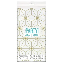 Unique UK Inc t/as Unique Party Plastdug Geometrisk Guld - Borddækning