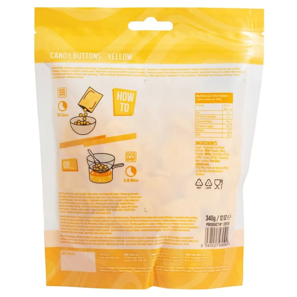 PME CAKE ES S.L. PME Candy Buttons Gul - Oppyntning|Bagning