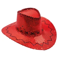 ESPA NV Rød Cowboyhat med Pailletter - Hatte