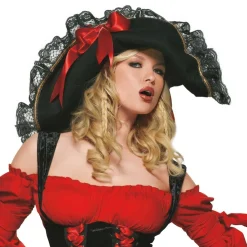 Sale Leg Avenue Europe Rød/Sort Pirat Kostume Deluxe