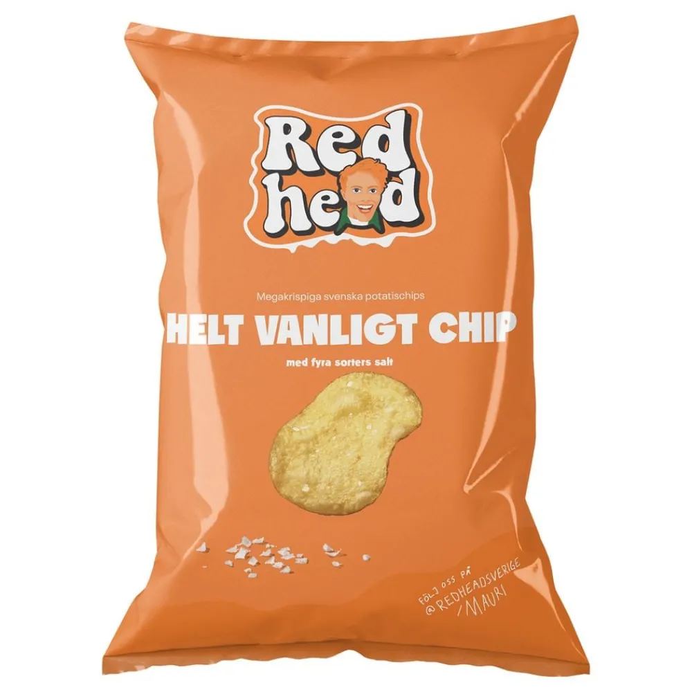 USA Godis AB Redhead Chips Helt Almindelig Chip - Snacks|Slik