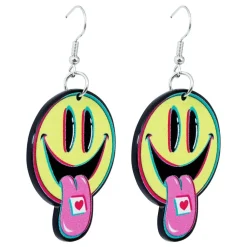 Discount Fiestas Guirca, S.L Øreringe Psykedeliske Smileys