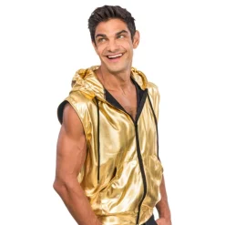 Clearance CHAKS Ærmeløs Hoodie Guld Metallic