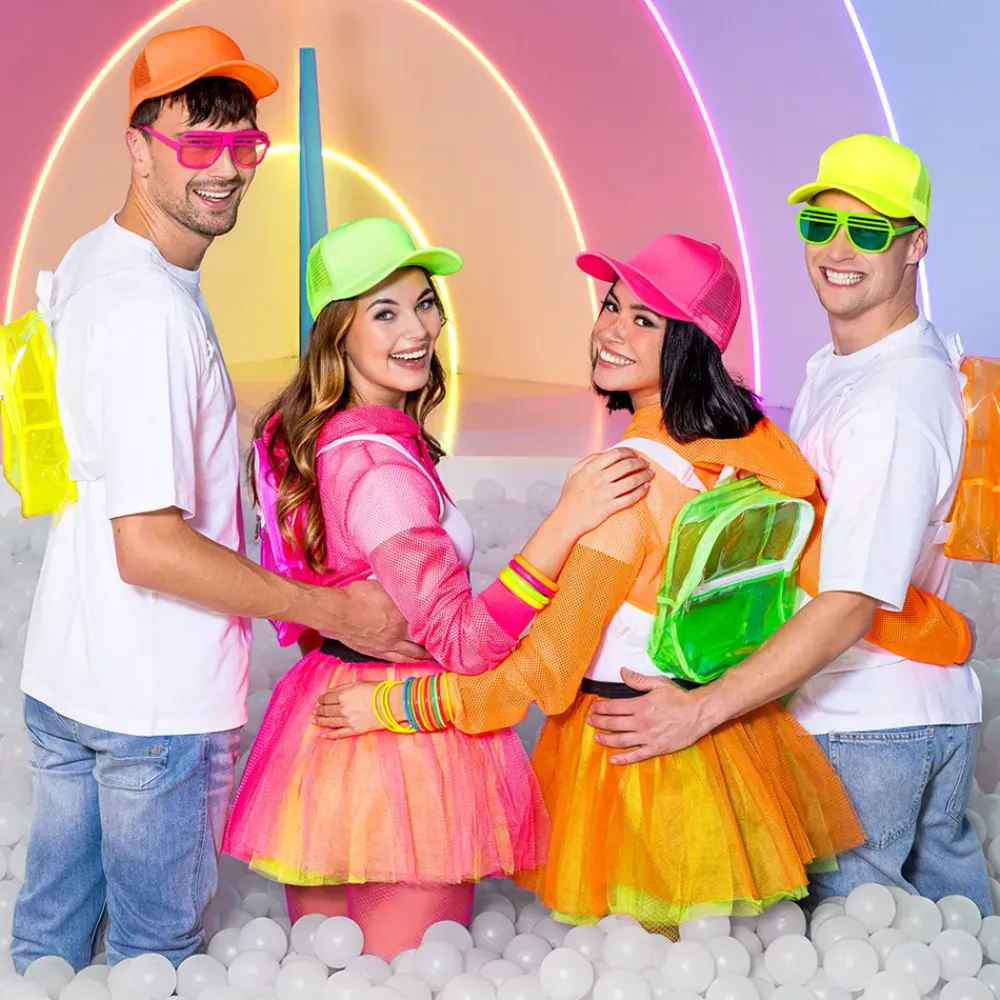 Boland Party Partners B.V. Rygsæk Transparent Neonorange - Tøj|Tilbehør