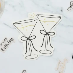 CG Global Products Ltd Servietter Cocktailglas Cremehvid Sløjfe - Borddækning
