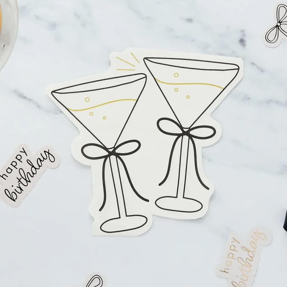 CG Global Products Ltd Servietter Cocktailglas Cremehvid Sløjfe - Borddækning