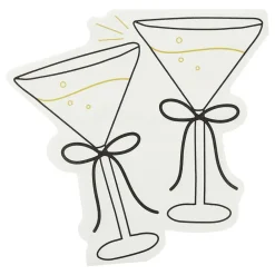 CG Global Products Ltd Servietter Cocktailglas Cremehvid Sløjfe - Borddækning