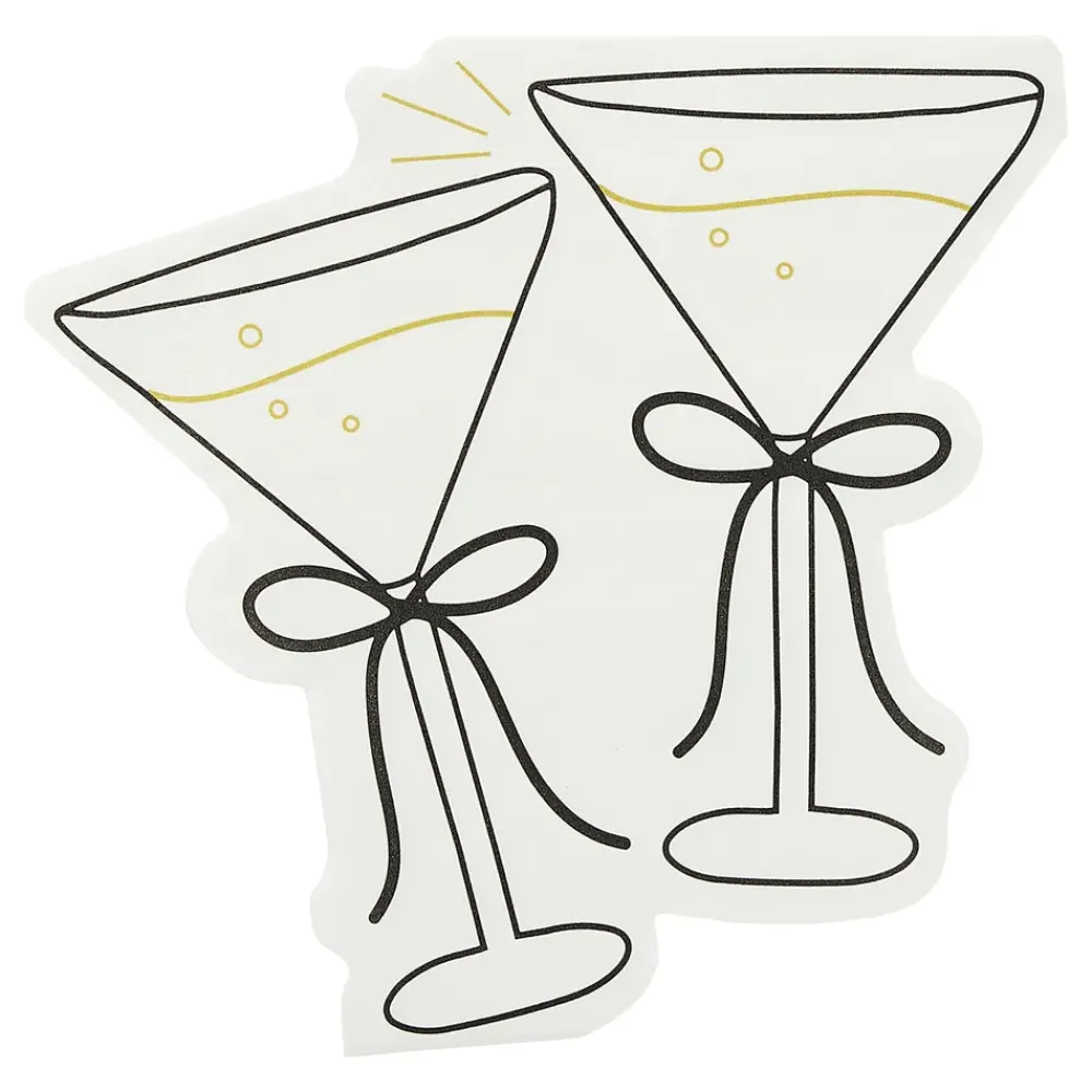 CG Global Products Ltd Servietter Cocktailglas Cremehvid Sløjfe - Borddækning