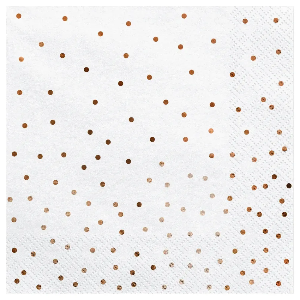 Discount PartyDeco sp. z o.o. Servietter Dots Rosaguld