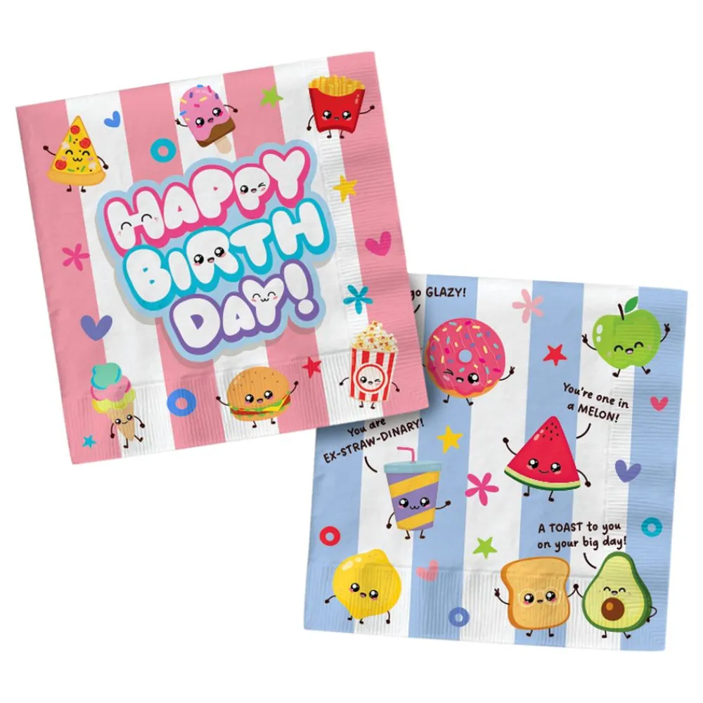 Folat B.V. Servietter Happy Birthday Kawaii - Borddækning