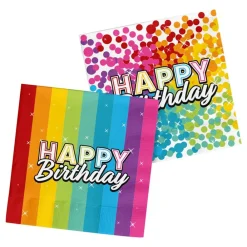 Folat B.V. Servietter Happy Birthday Rainbow - Borddækning