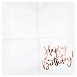 Online PartyDeco sp. z o.o. Servietter Happy Birthday Rosaguld