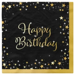 Clearance Reithmüller Europe GmbH Servietter Happy Birthday Sort/Guld