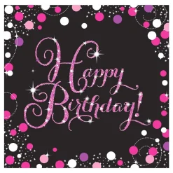 Reithmüller Europe GmbH Servietter Happy Birthday Sort/Lyserød Glitter - Borddækning