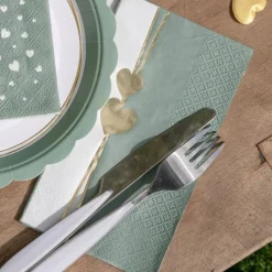 Sale Santex Servietter Hjerte Dusty Green