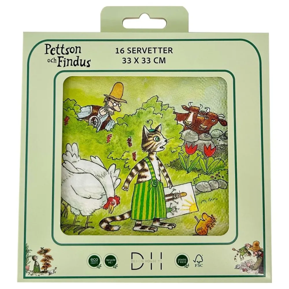 Discount Design House 95 AB Servietter Hønsene Pettson & Findus
