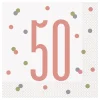 Unique UK Inc t/as Unique Party Servietter 50 Hvid/Rosaguld - Borddækning