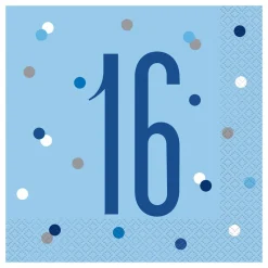 Unique UK Inc t/as Unique Party Servietter 16 Lyseblå Prikket - Borddækning