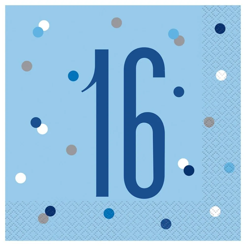 Unique UK Inc t/as Unique Party Servietter 16 Lyseblå Prikket - Borddækning