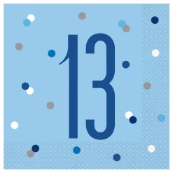 Unique UK Inc t/as Unique Party Servietter 13 Lyseblå Prikket - Borddækning