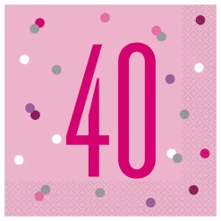 Unique UK Inc t/as Unique Party Servietter 40 Lyserød - Borddækning