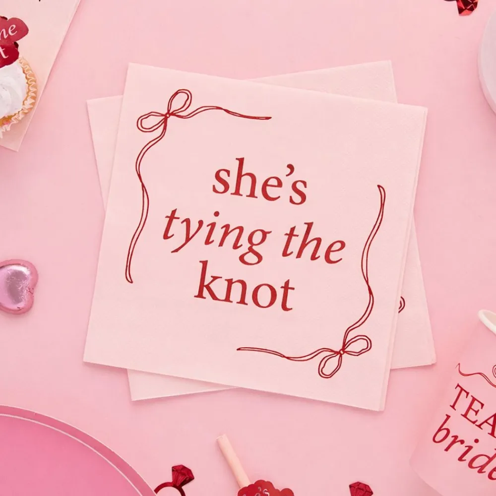 Discount CG Global Products Ltd Servietter She's Tying the Knot Lyserød Sløjfe