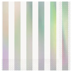 Unique UK Inc t/as Unique Party Servietter Sølv Metallic Stribede - Borddækning
