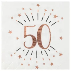 Clearance Santex Servietter 50 Sparkling Rosaguld