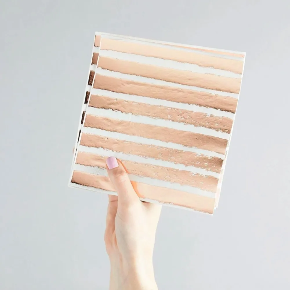 New CG Global Products Ltd Servietter Stribede Roséguld Metallic
