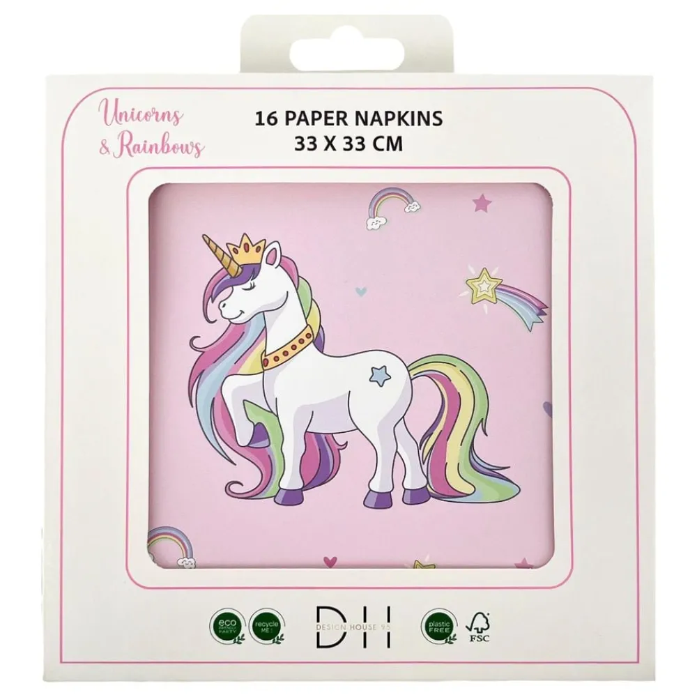 Clearance Design House 95 AB Servietter Unicorns & Rainbows