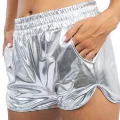 Outlet CHAKS Shorts Metallic Silver