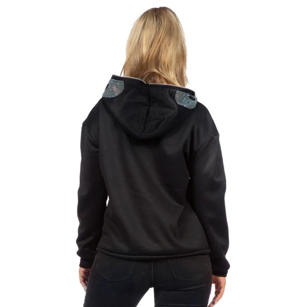 Best Wilbers Karnaval B.V. Skelet Hoodie Glitter med Lynlås