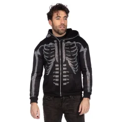 Best Wilbers Karnaval B.V. Skelet Hoodie Glitter med Lynlås