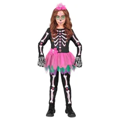 Hot Widmann S.r.l. Skeletkjole Lyserød/Sort Børnekostume