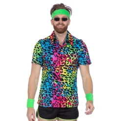 Wilbers Karnaval B.V. Skjorte Leopard Neon Herre - Tøj|Kostumetema
