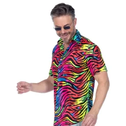 Wilbers Karnaval B.V. Skjorte Zebra Neon Herre